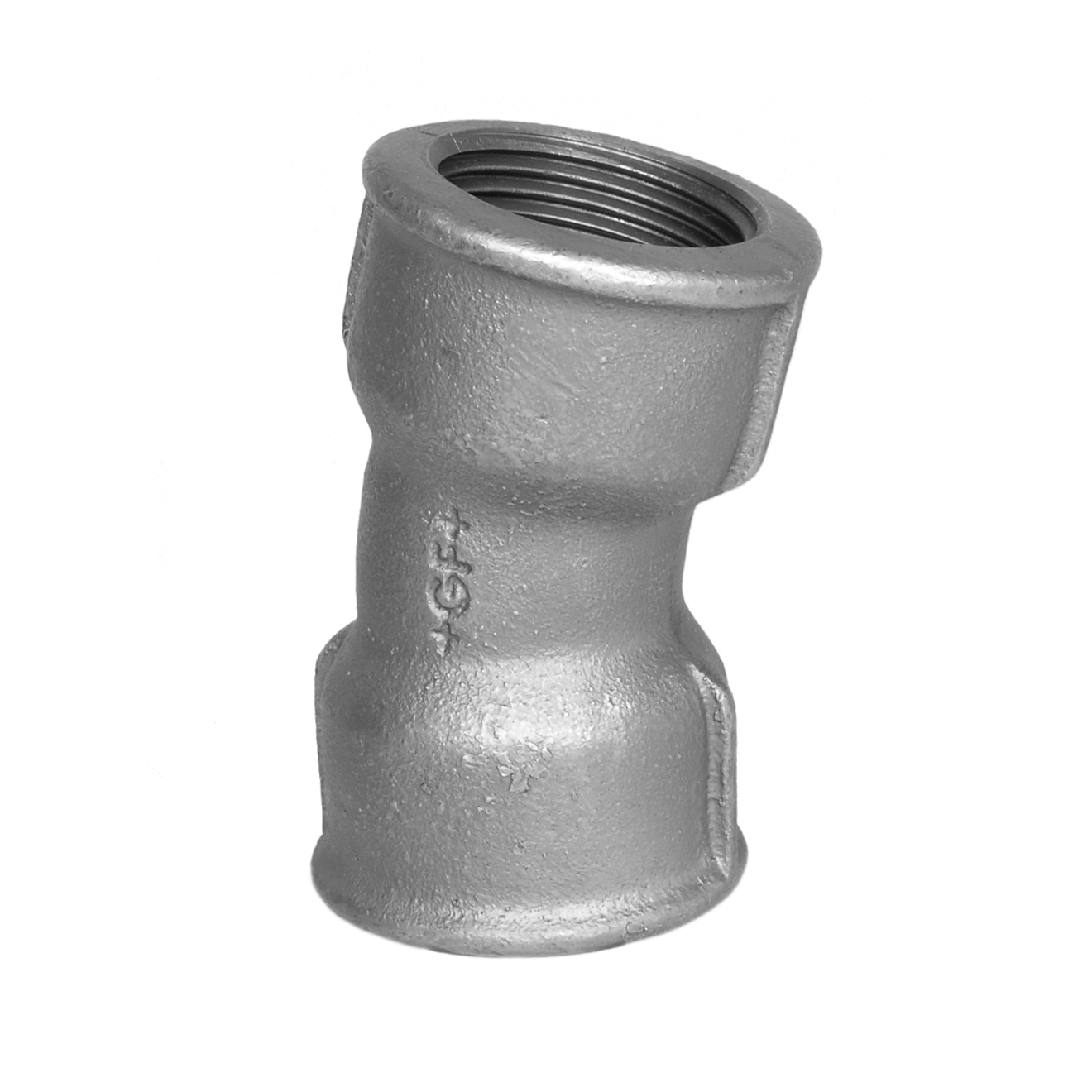 Temperguss 15° Bogen 1 1/4“IG Verzinkt