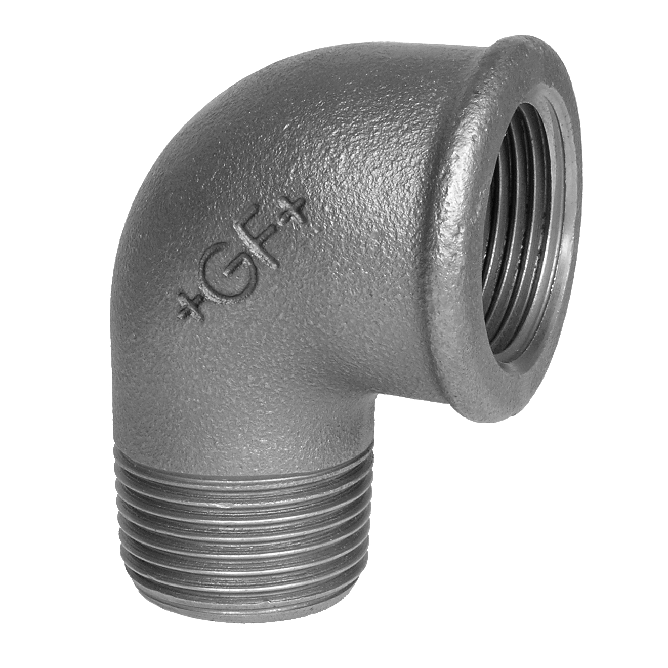 Temperguss 90° Winkel 1 1/2“AG x 1 1/2“IG Verzinkt