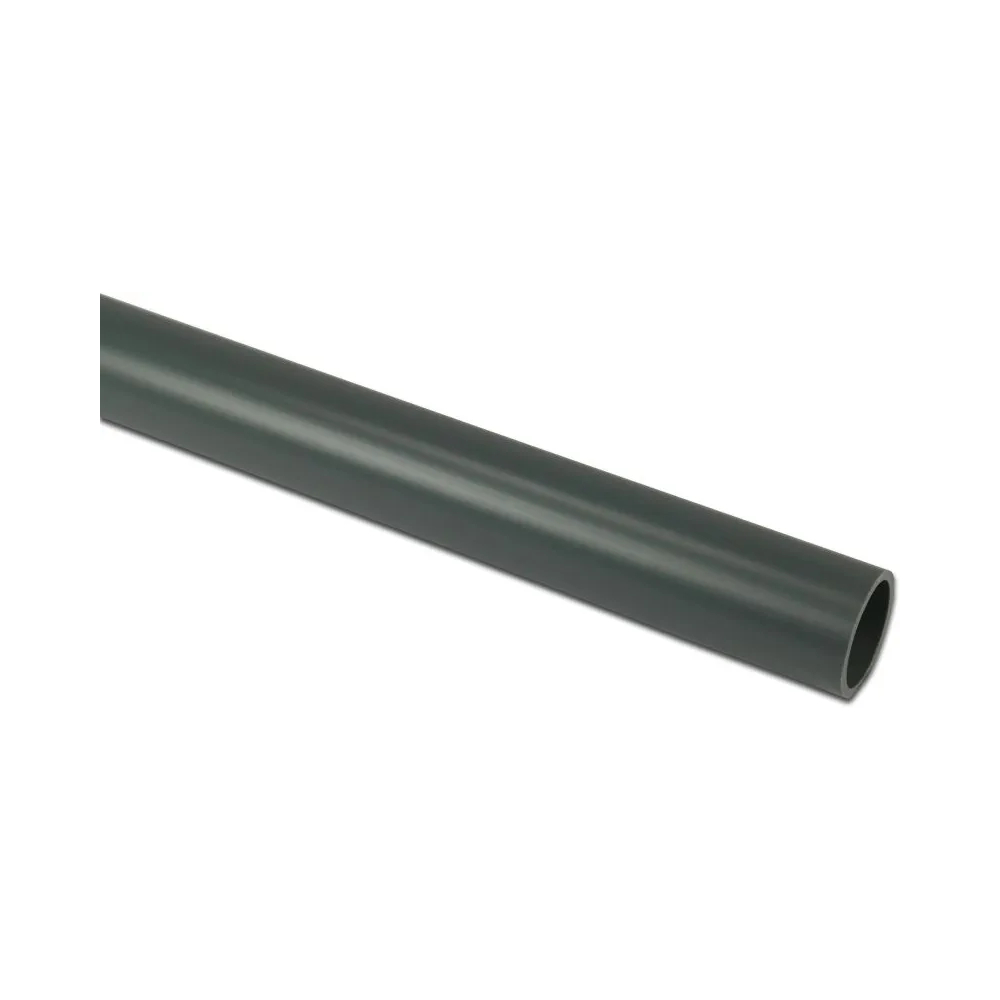 Druckrohr PVC-U 20 mm x 1,3 mm Glatt 10bar Grau 1m
