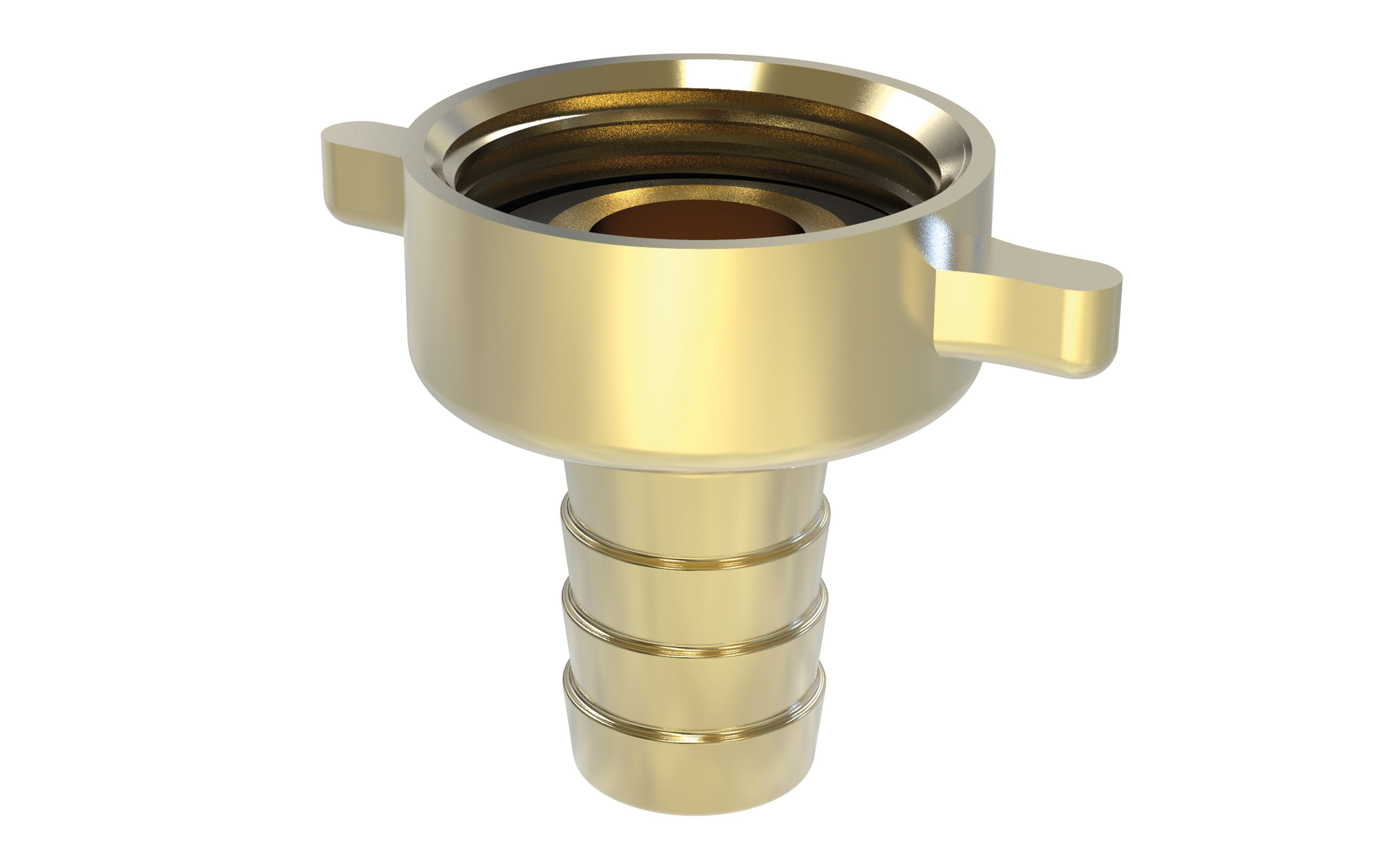 Mutterteil Messing mit Knebelmutter 1 1/4"-32
