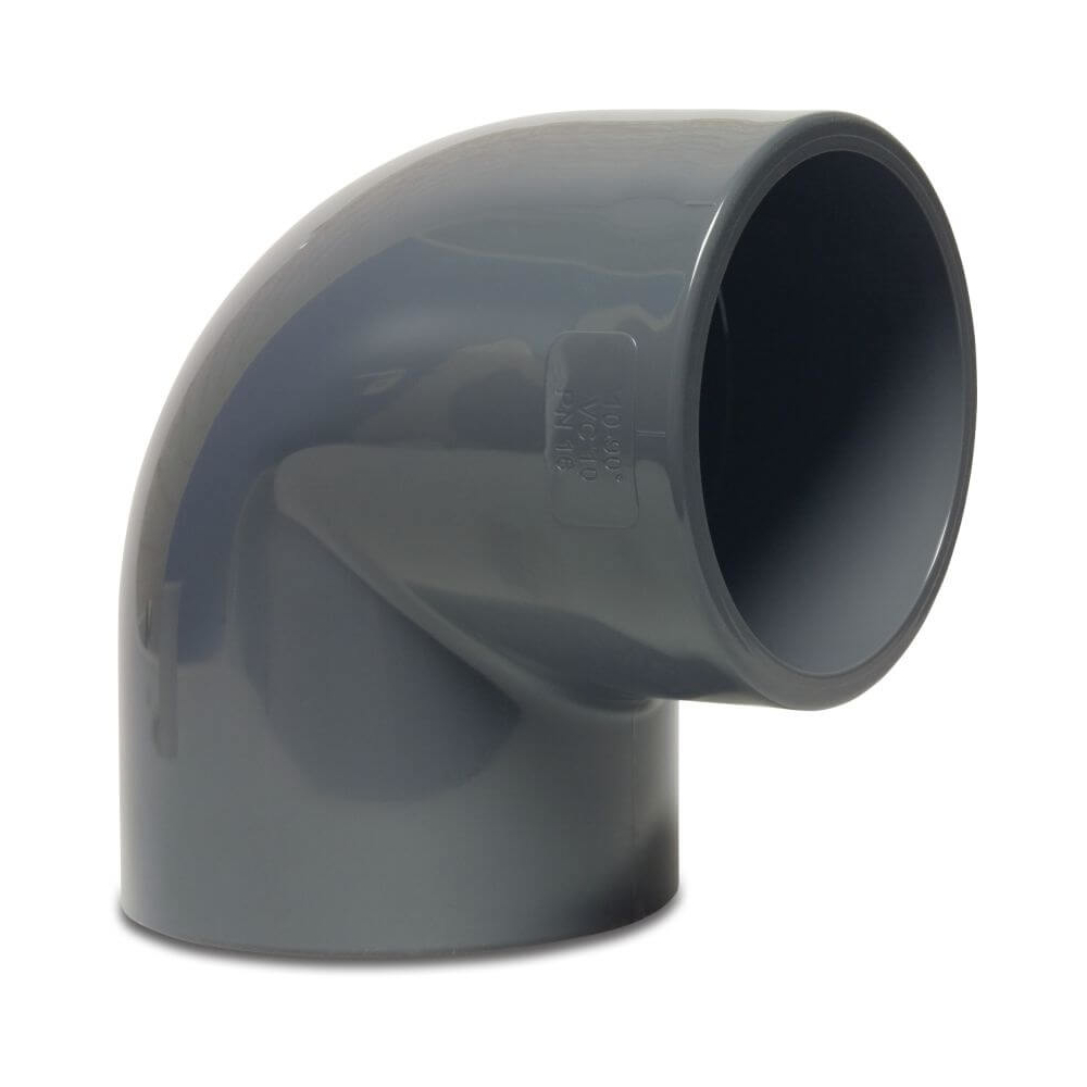 Profec Winkel 90° PVC-U 20 mm Klebemuffe 16bar Gra