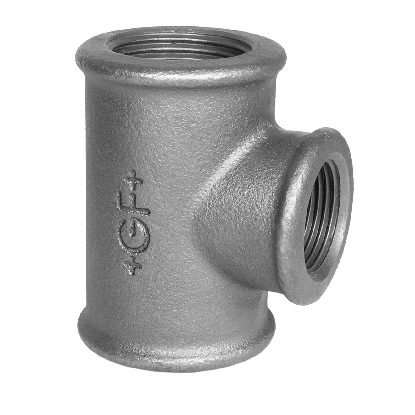 Temperguss T-Stück red 1 1/2“IG x 1“IG Verzinkt