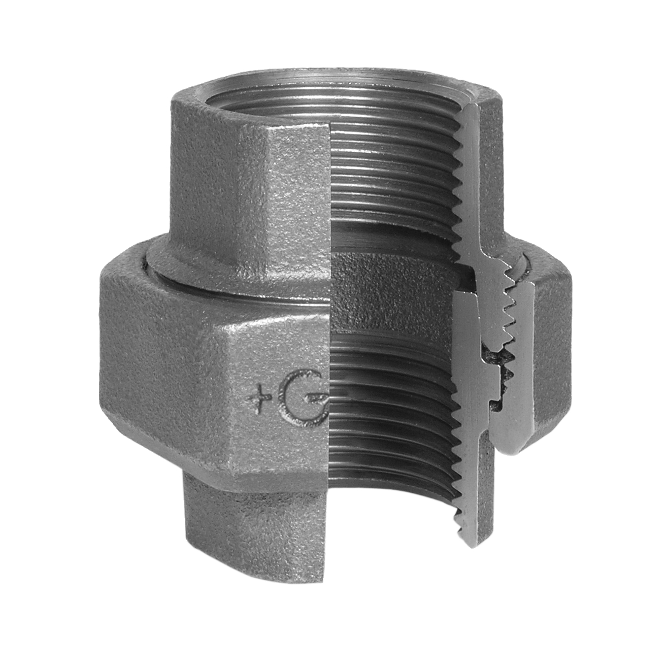Temperguss Verschraubung 1 1/2“IG Verzinkt