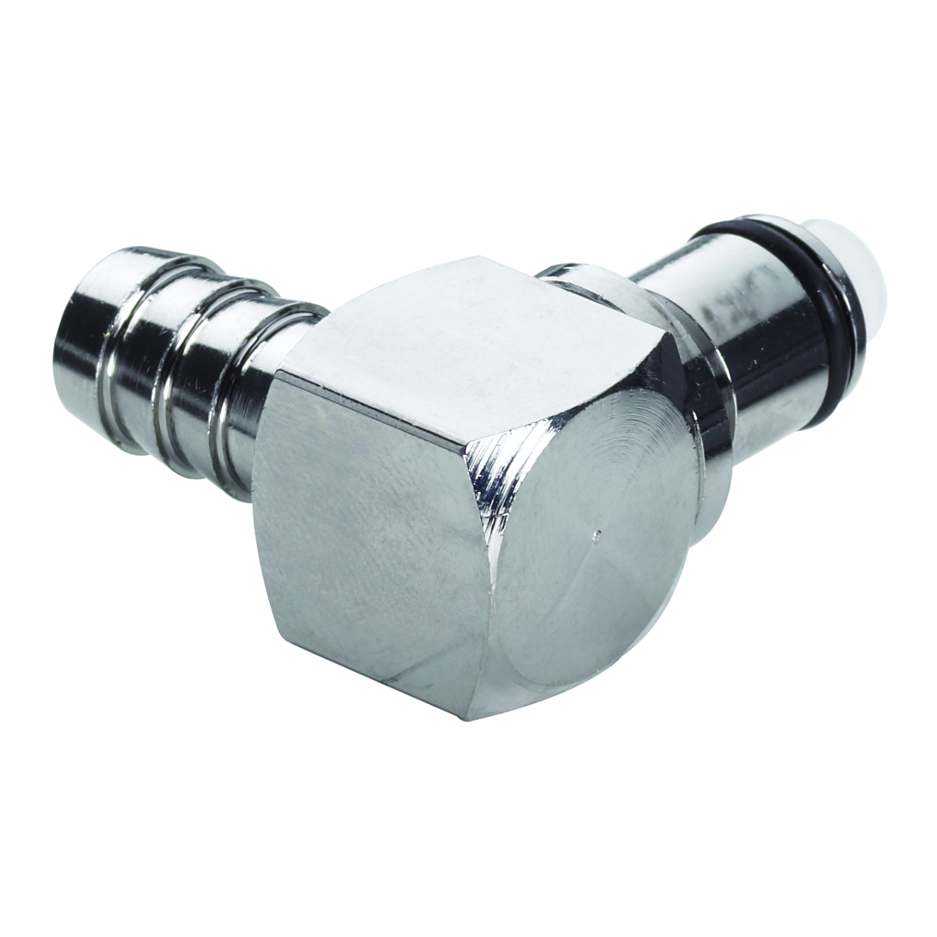 Winkel-Schnellverschlussstecker mit Absperrung