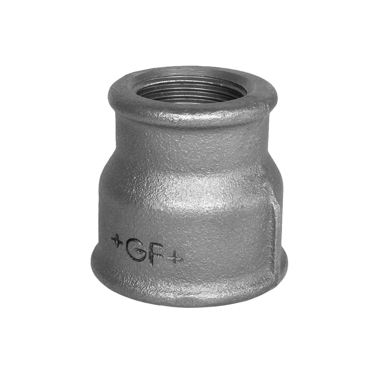Temperguss Muffe reduziert 1 1/2“ x 1“IG Verzinkt