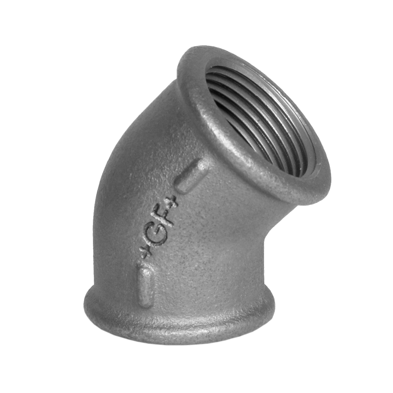 Temperguss 45° Winkel 1 1/2“ IG Verzinkt