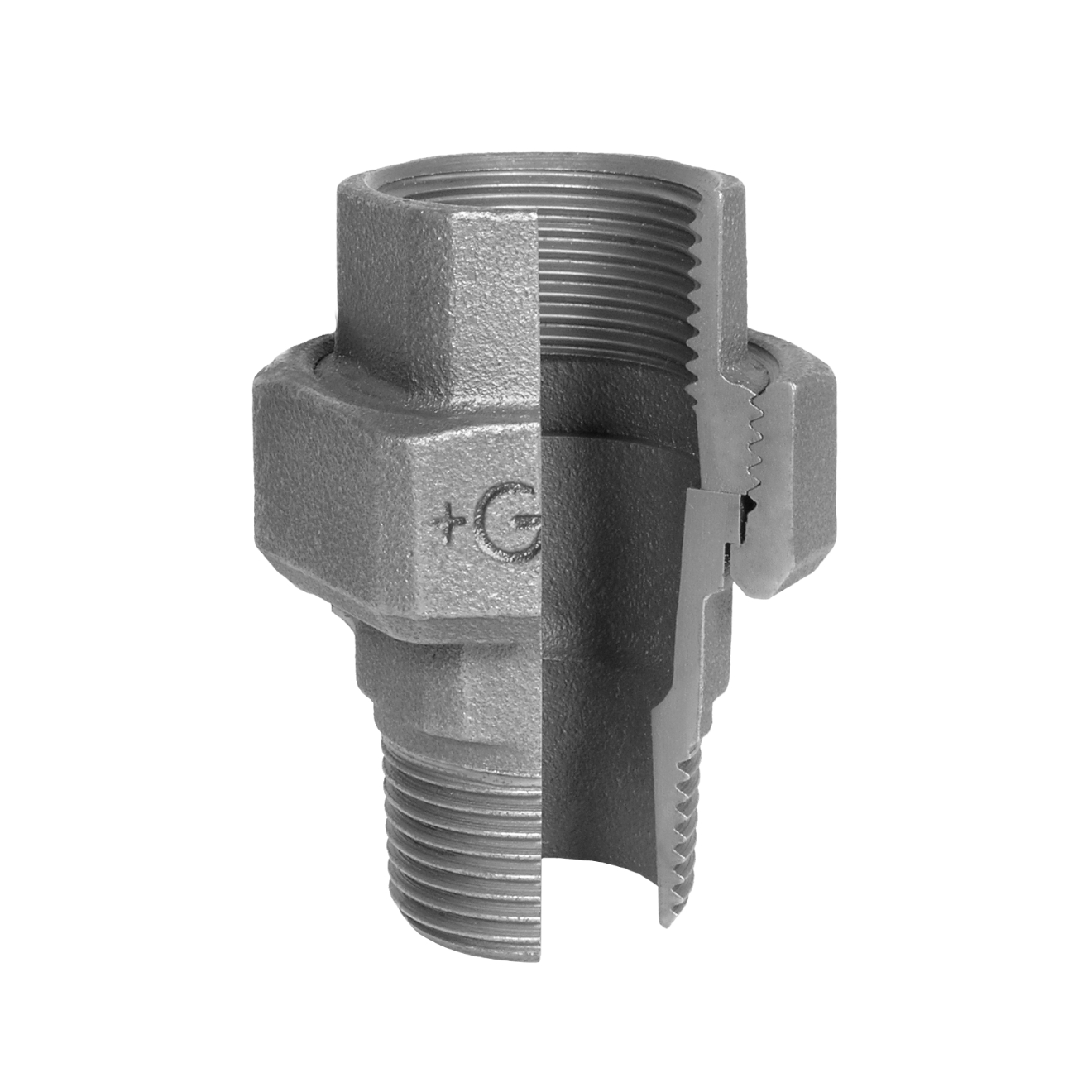 Temperguss Verschraubung 1“AG x 1'IG Verzinkt
