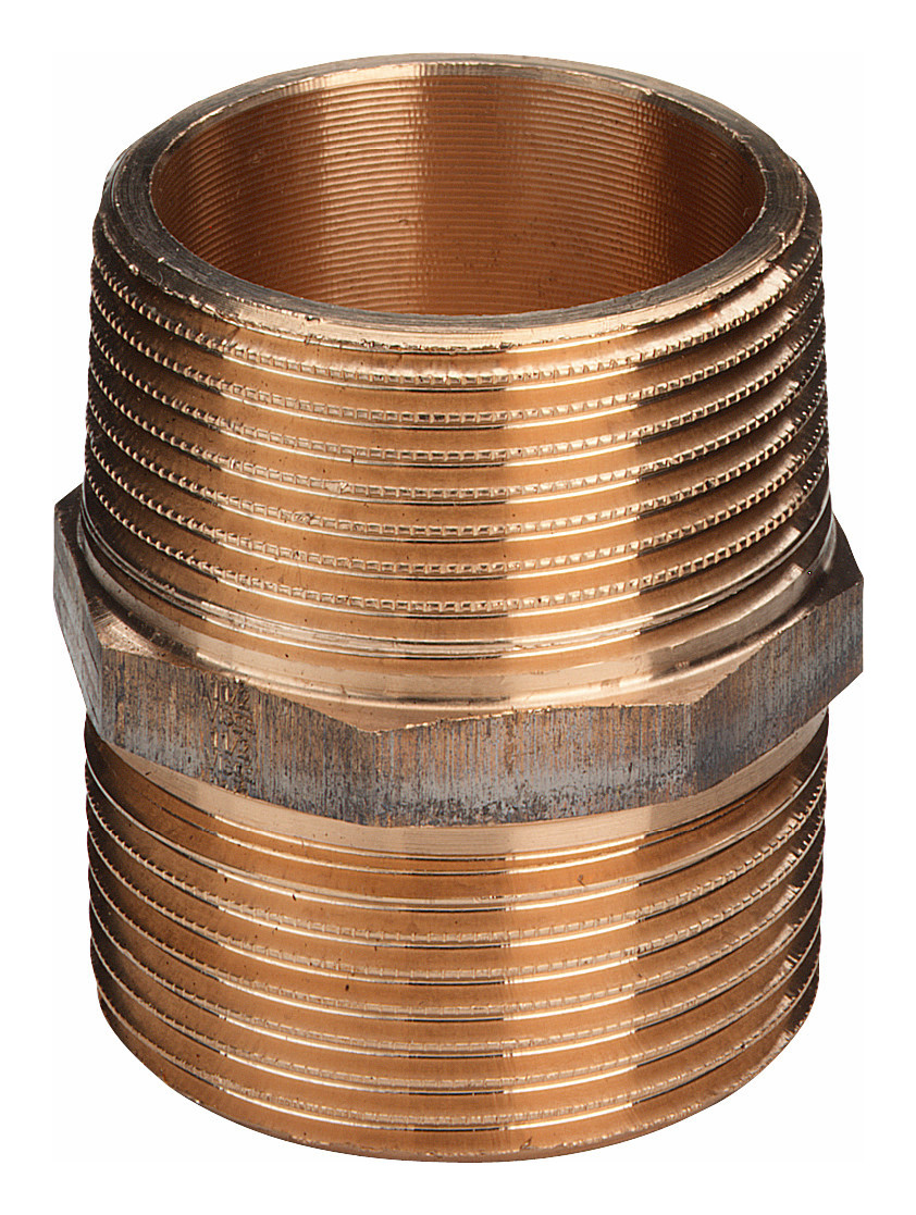 Doppelnippel Mehrkant 2 1/2" AG Rotguss