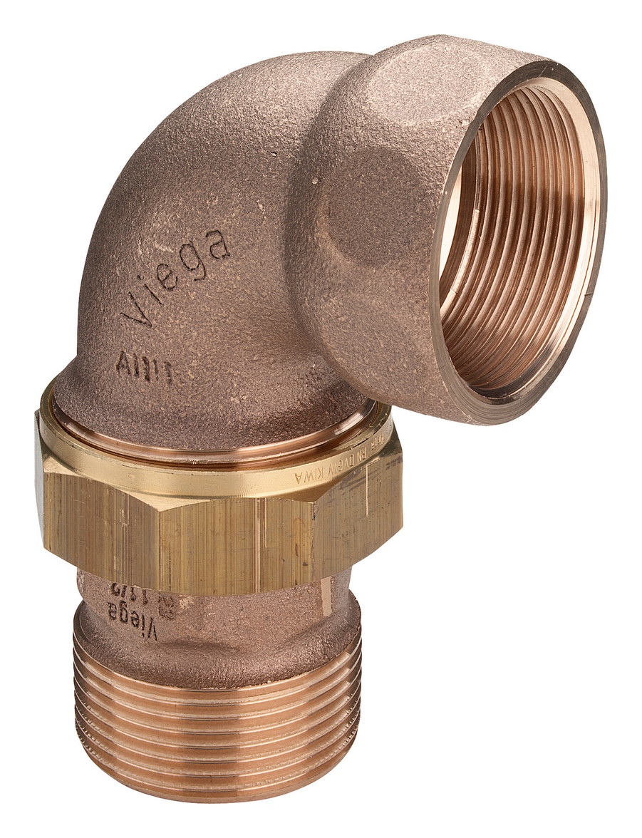 Winkelverschraubung 1“ AG x 1“ IG Rotguss