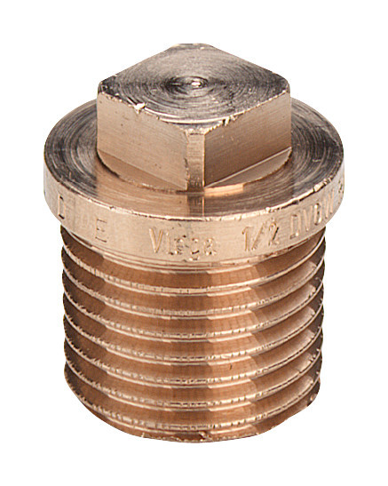 Stopfen hoch mit Vierkant 1 1/2" AG Rotguss