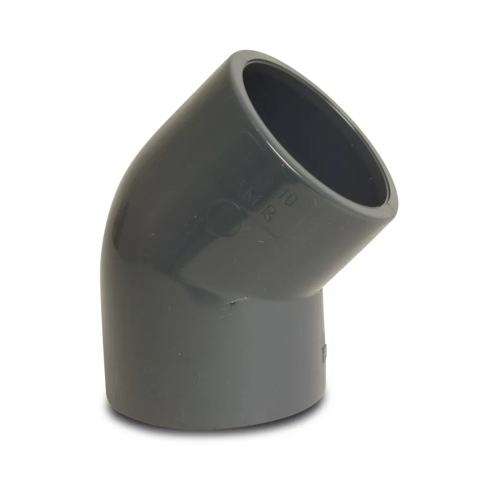 Profec Winkel 45° PVC-U 20 mm Klebemuffe 16bar Gra