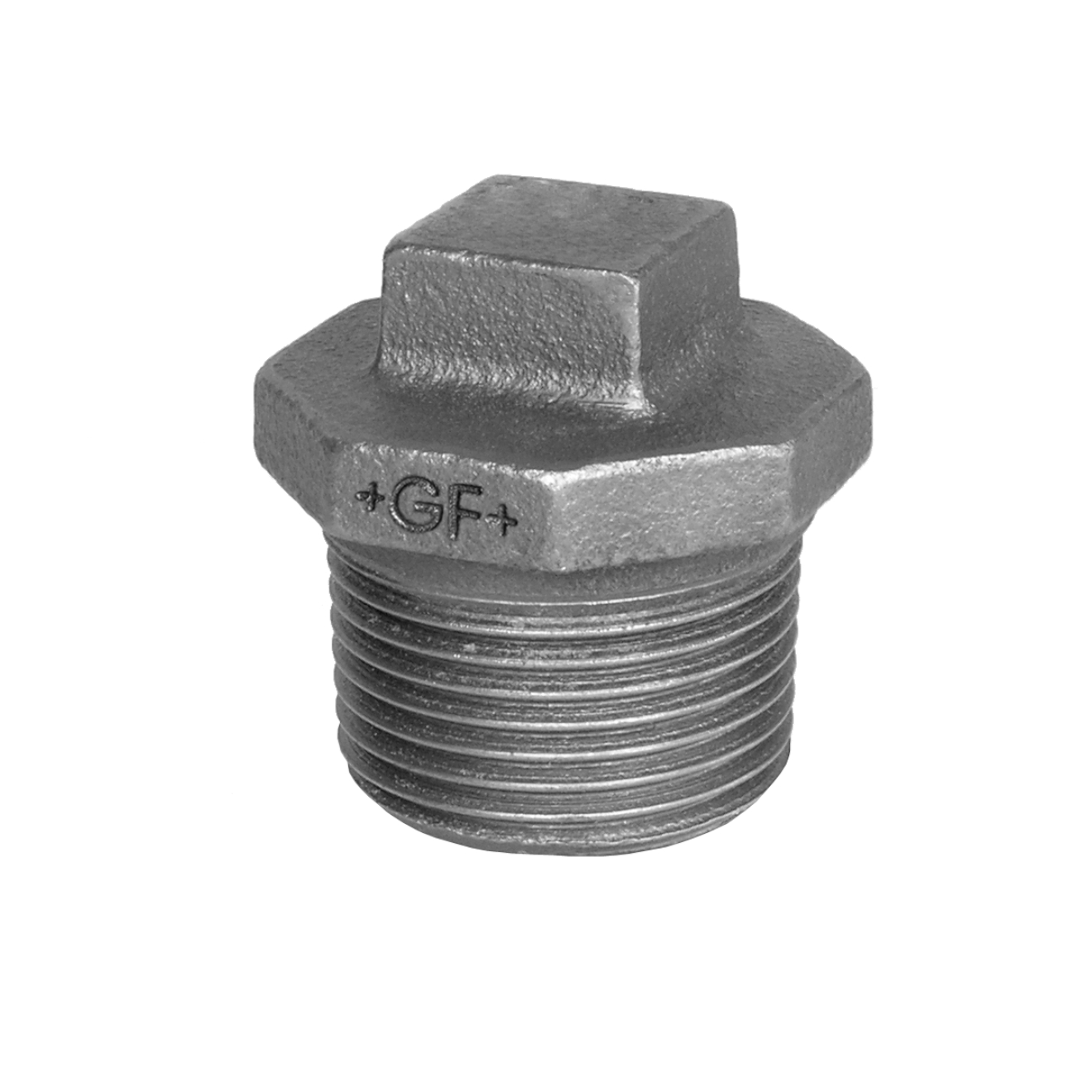 Temperguss Stopfen mit Rand 1 1/2“ AG Verzinkt