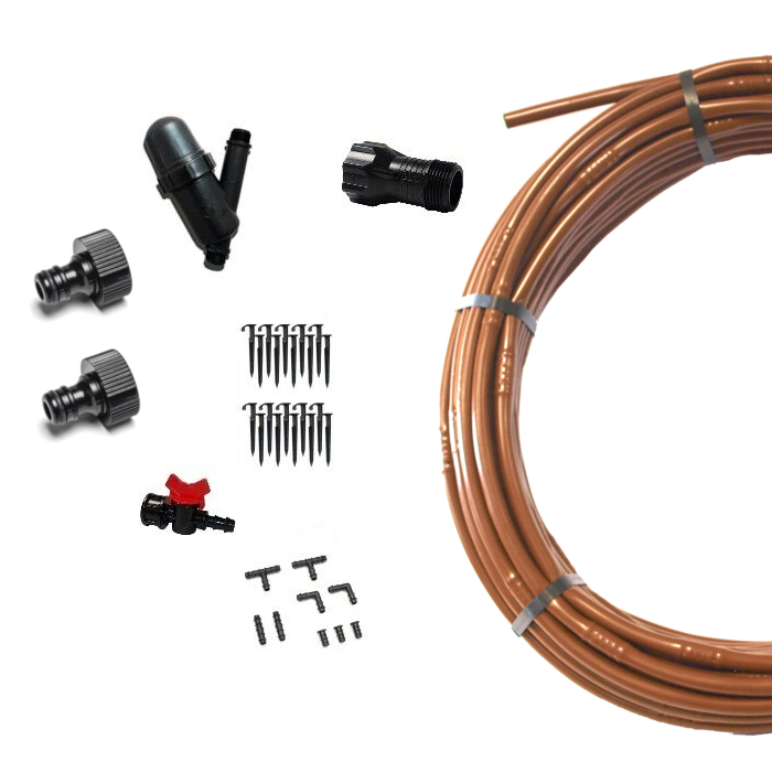 100m Rolle Tropfrohr-Set braun,