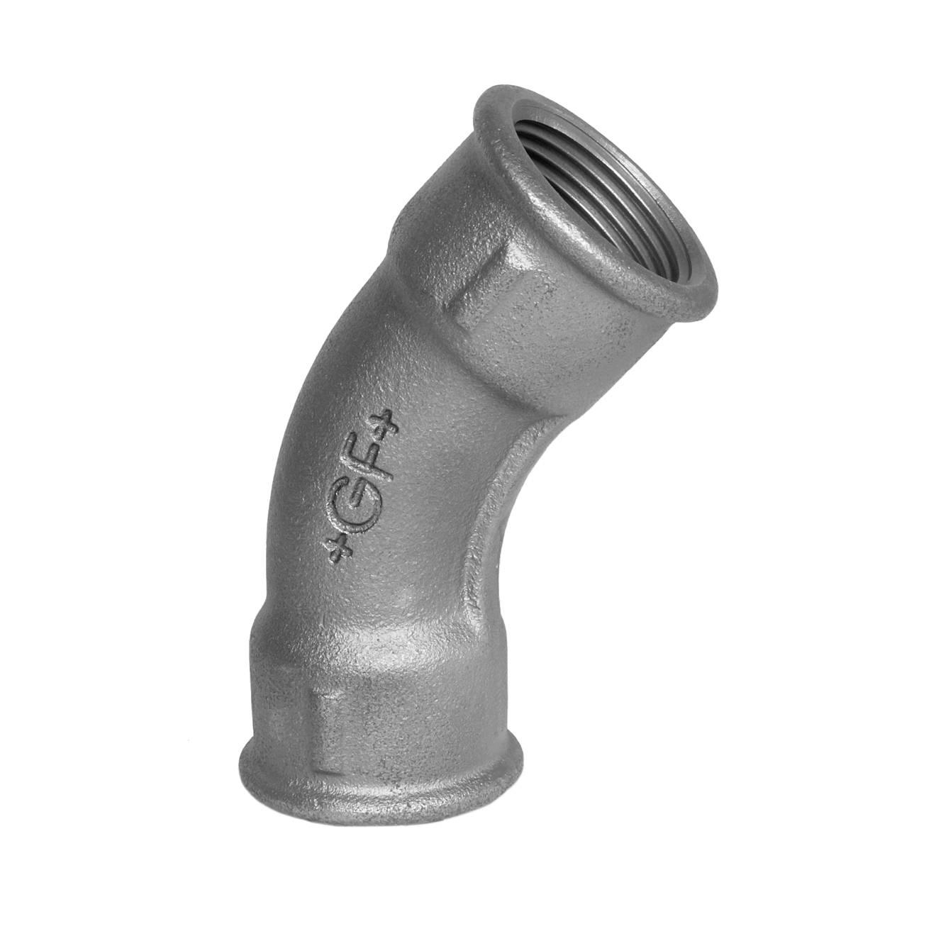 Temperguss 45° Bogen 1 1/2“ IG Verzinkt