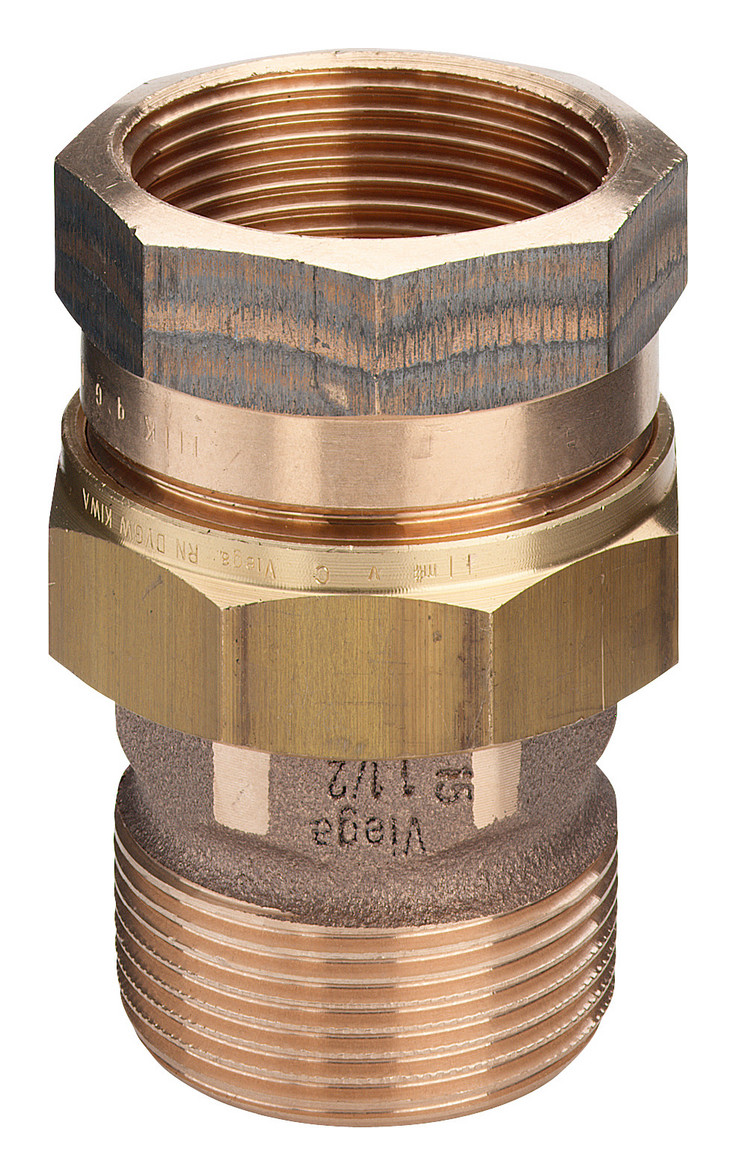 Verschraubung 1 1/2“ AG x 1 1/2“ IG Rotguss