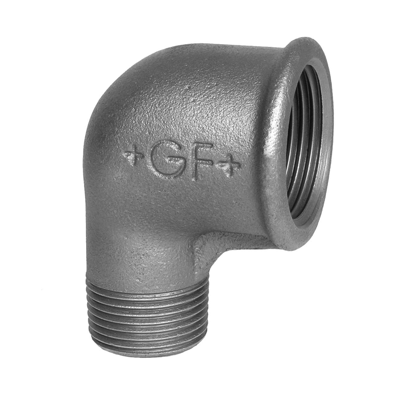 Temperguss 90°Winkel red 1“AG x 3/4“IG Verzinkt