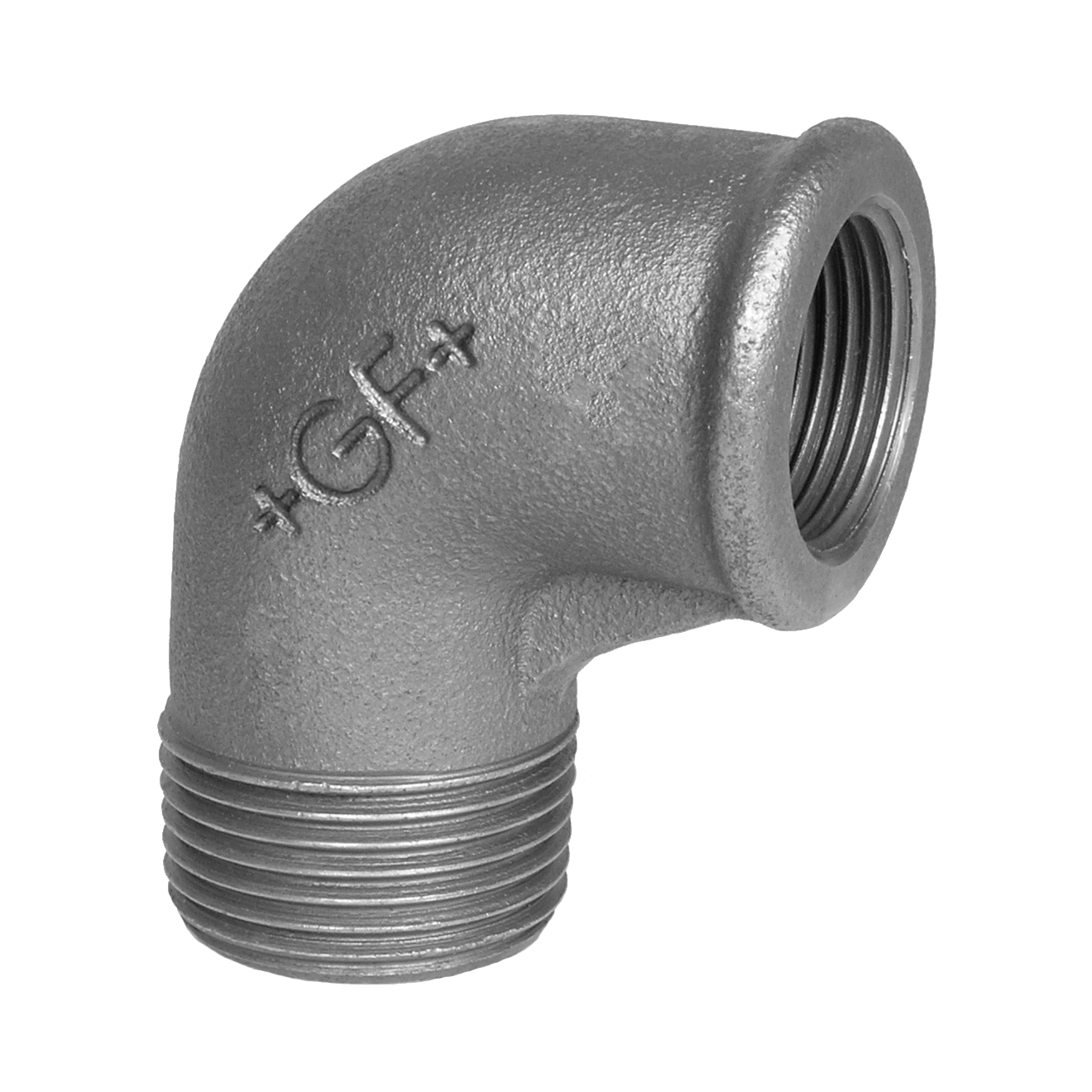 Temperguss 90° Winkel red. 3/4“IG x 1'AG verzinkt
