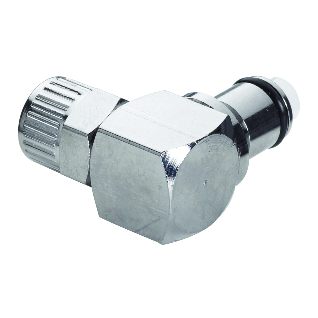 Winkel-Schnellverschlussstecker mit Absperrung